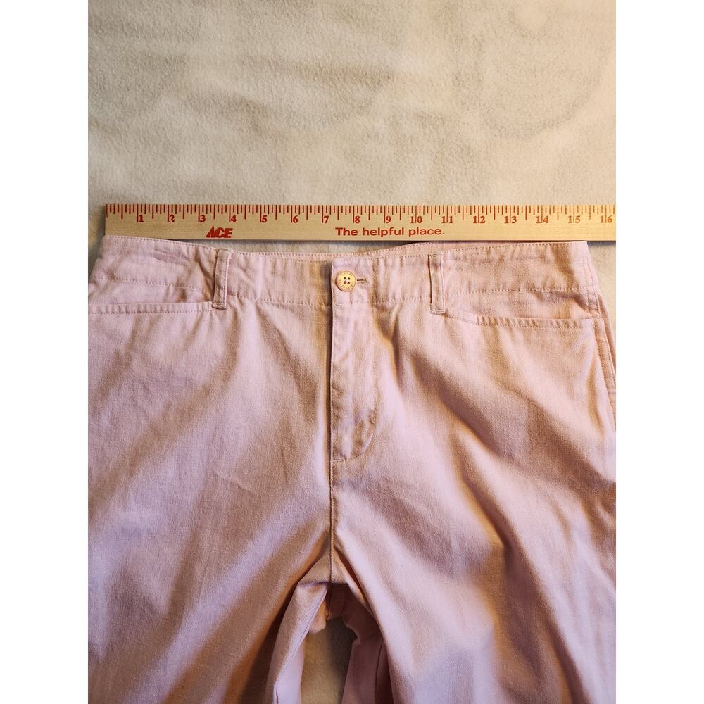 Lauren Ralph Lauren Blush Pink Linen Blend Pants 8 Straight Leg Trousers Resort - Picture 5 of 7